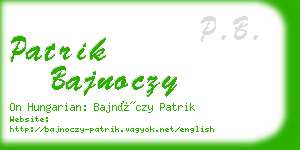 patrik bajnoczy business card